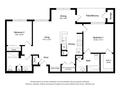 Floor plan Two Bedroom B