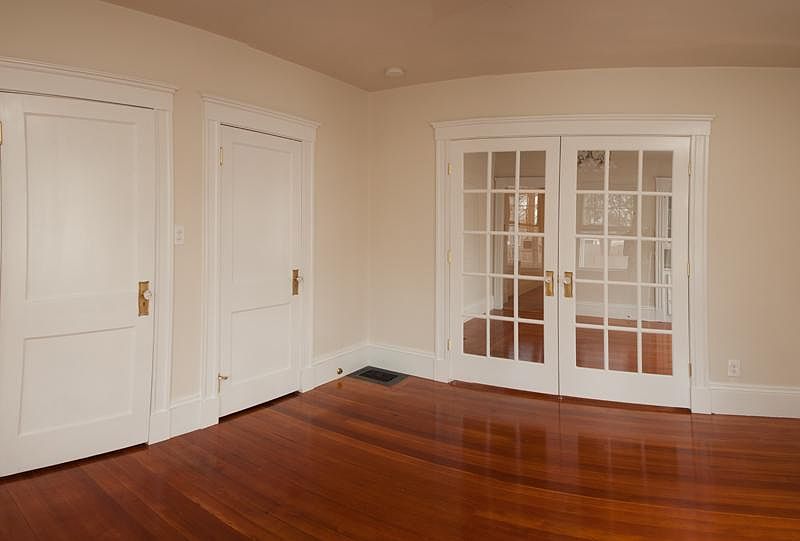 Bedroom 2 ( we put up curtains on the french doors) or can be used as a dining room if preferred.