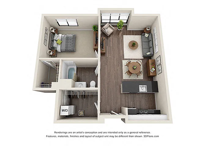 Floor plan ONE BEDROOM | ONE BATH A6.1