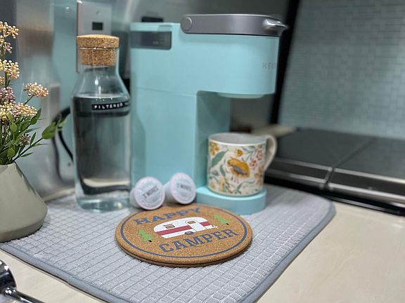 coffee station in the kitchen