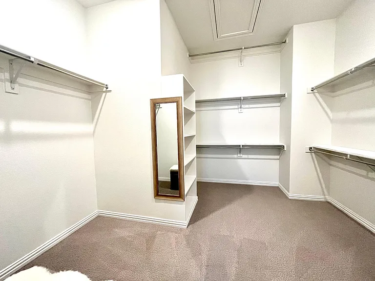 Master bedroom walk in closet