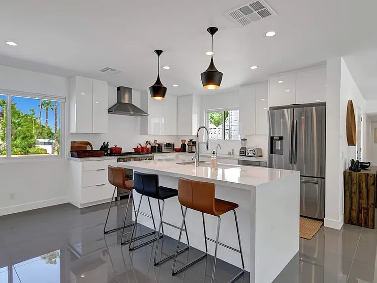 Kitchen with stainless appliances and Bertazzoni oven /range