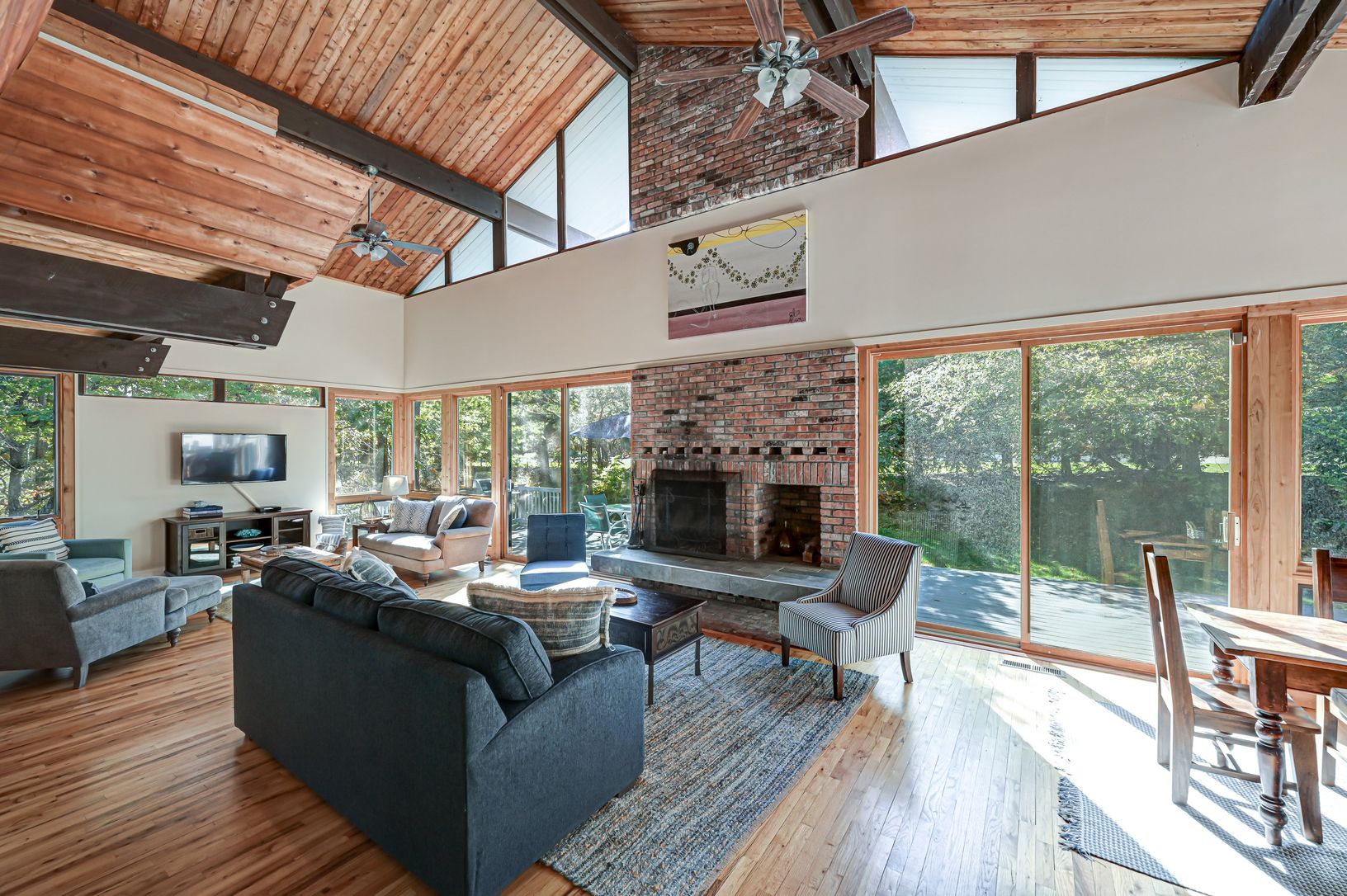  Open Living Room with Fireplace