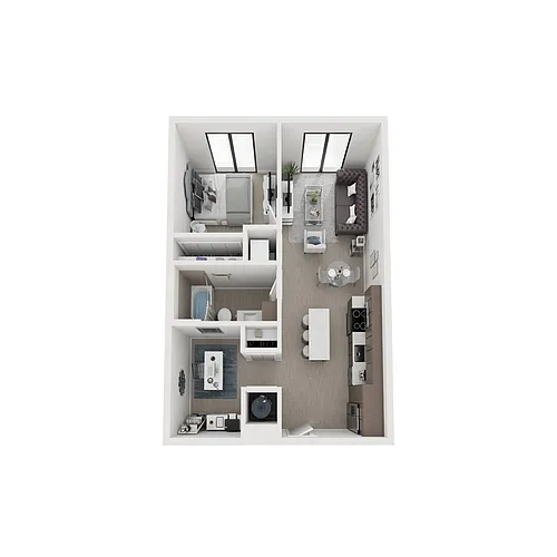 Floor plan 1x1 - 635sqft - A13D