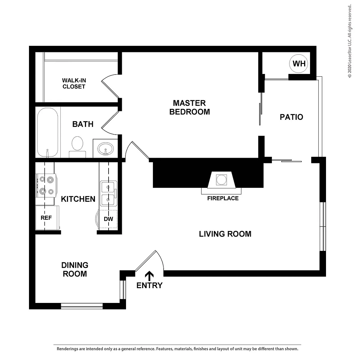 Floor plan 1 Bed / 1 Bath Large