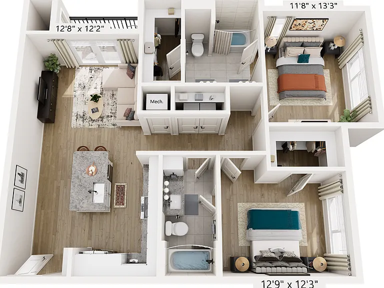 B2 | 2x2 | 1072 sf B2 | 2x2 | 1072 sf