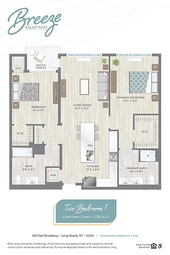 Floor plan B1 - Two Bedroom