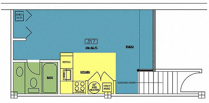 Floor plan The Lofts at Shockoe Slip 317