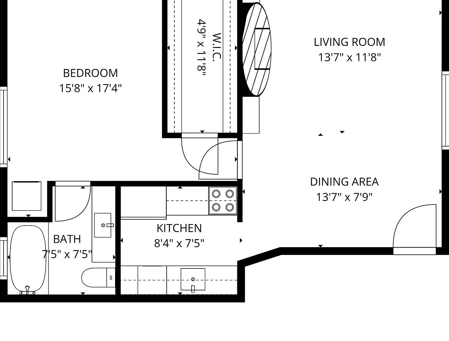 1 bed, 1.0 bath, 630 sqft, $1,250 — Photo 3