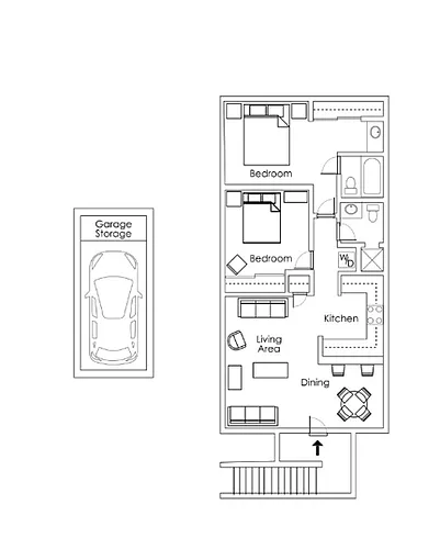 Floor plan 2X2 - No Patio