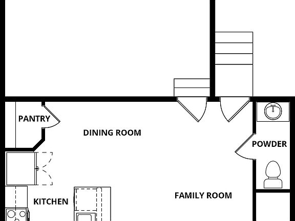 The firs floor of the Azalea has the chef ready kitchen and family room.