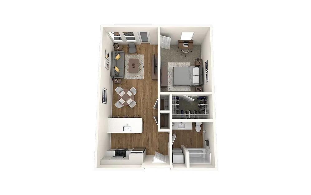 Floor plan 1-Bedroom B & D