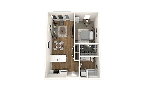 Floor plan 1-Bedroom B & D