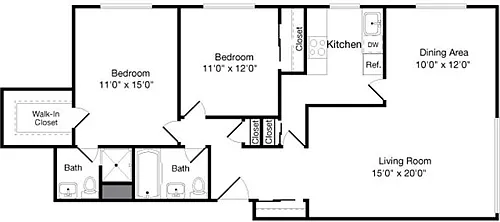 Floor plan 2 Bedroom