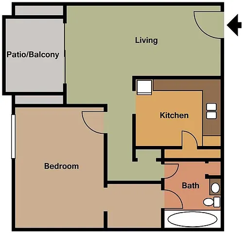 Floor plan New Park - 1 Bedroom