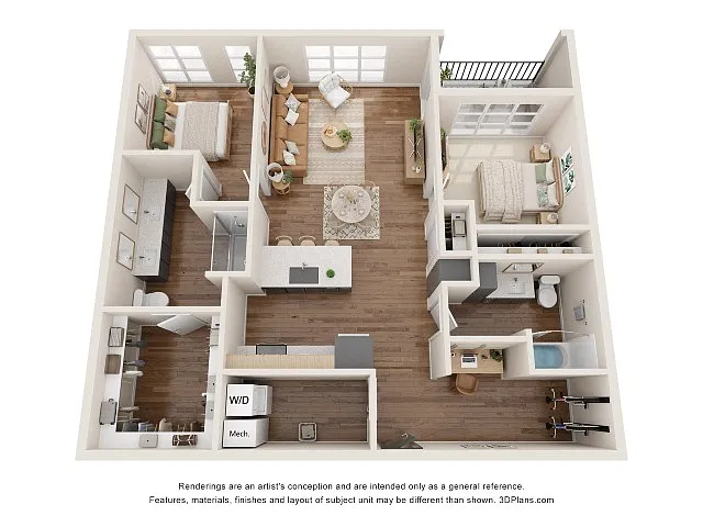 Floor plan 2 Bed - D6