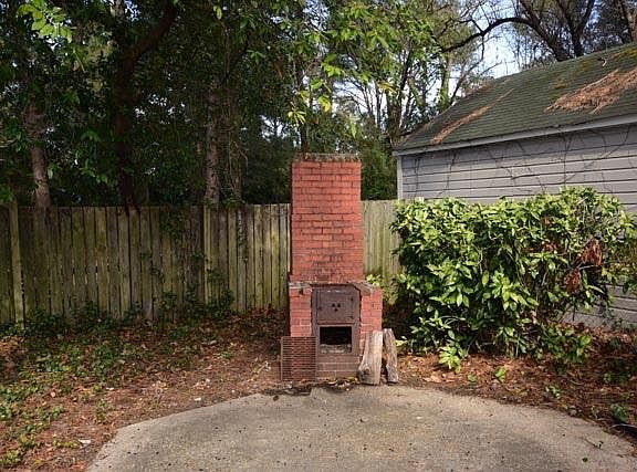 back yard fireplace