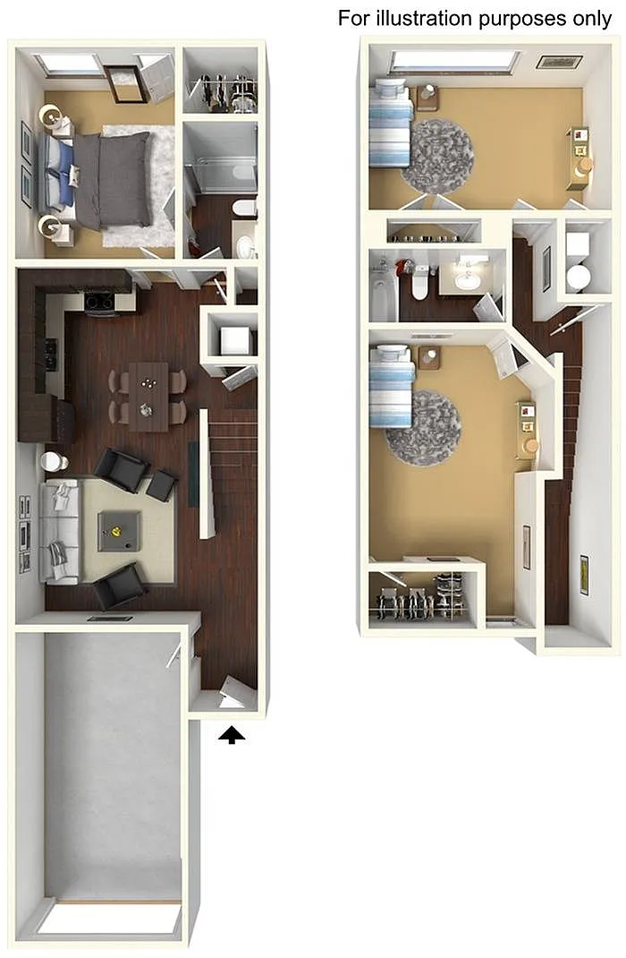 Floor plan 3BR 2BA 1-Car Garage