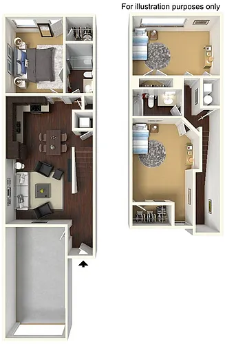 Floor plan 3BR 2BA 1-Car Garage