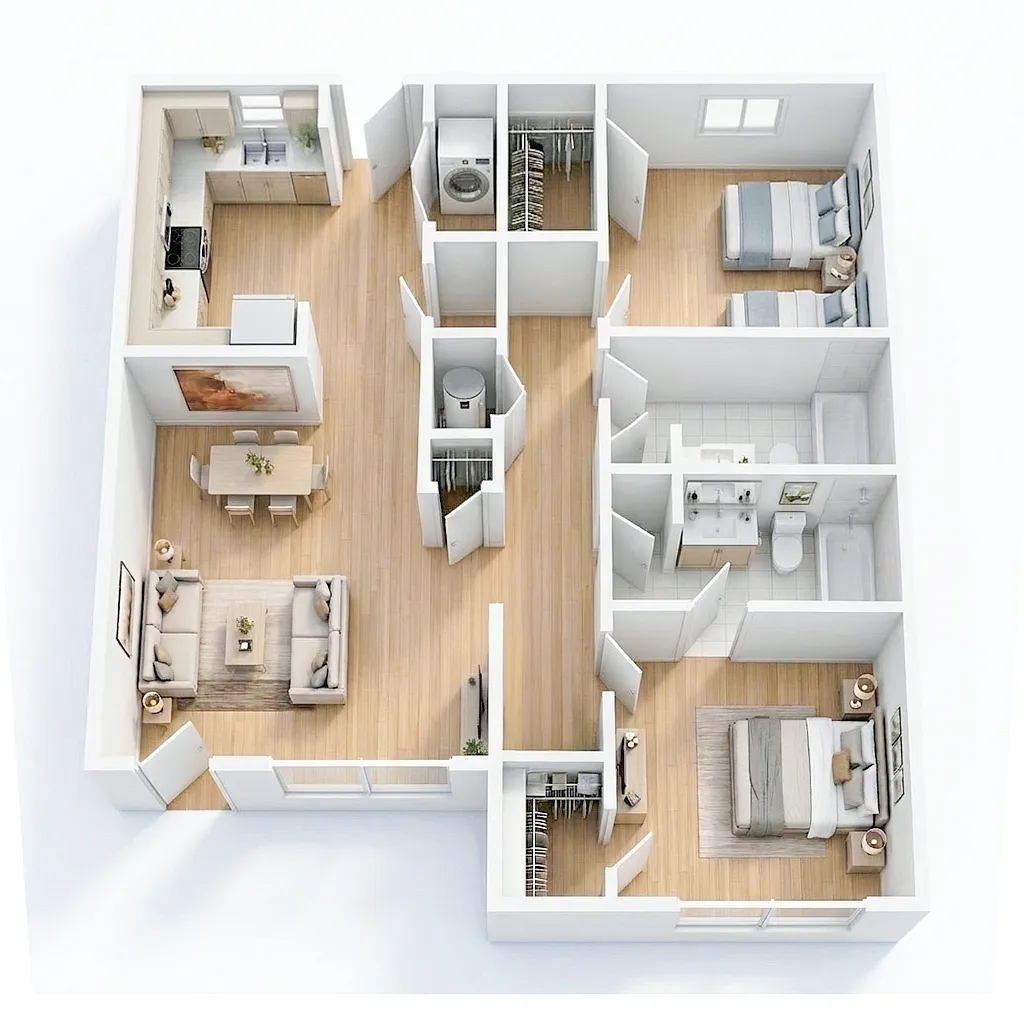 Floor plan 2 bed 2 bath