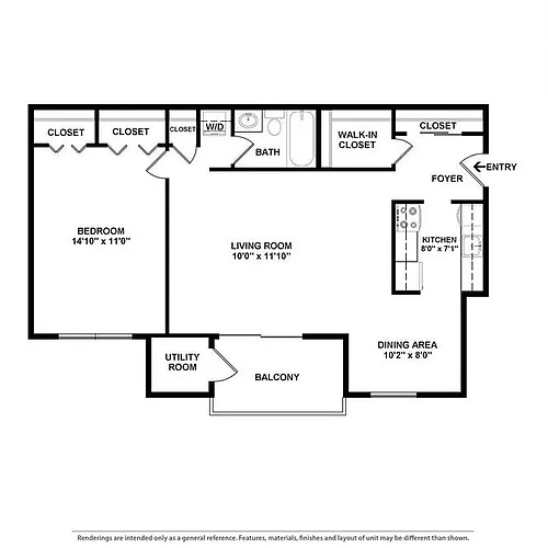 Floor plan 1 Bedroom