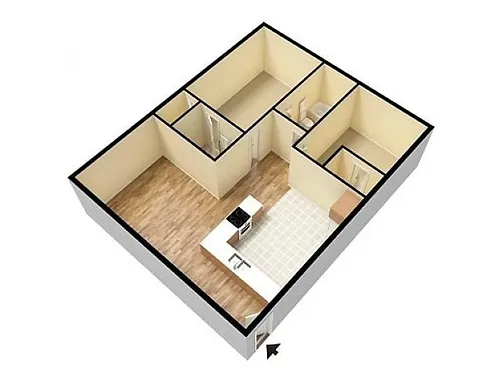 Floor plan 2 Bedroom, 2 Bathroom