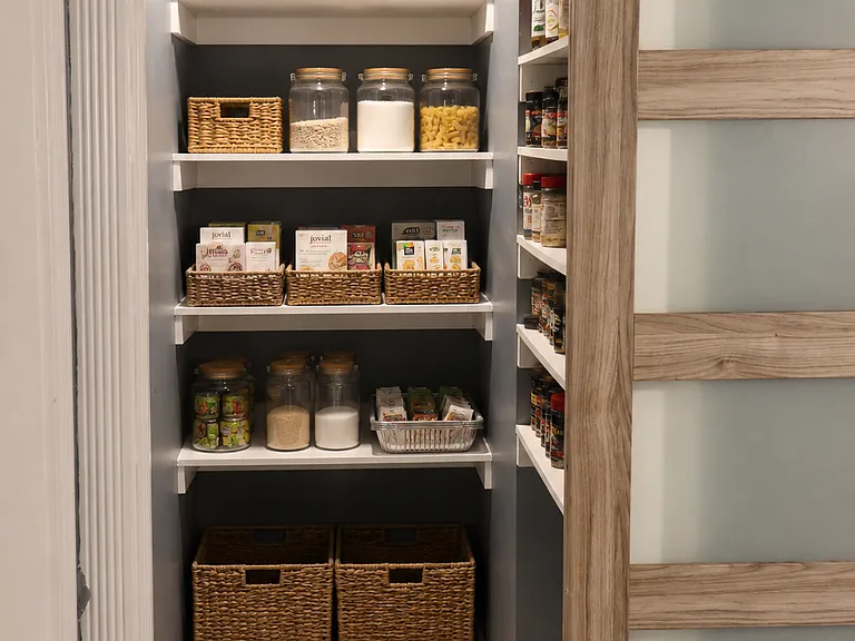 Pantry off kitchen and dining room.