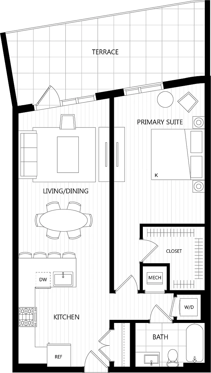 Floor plan 1 Bed/1 Bath-C30