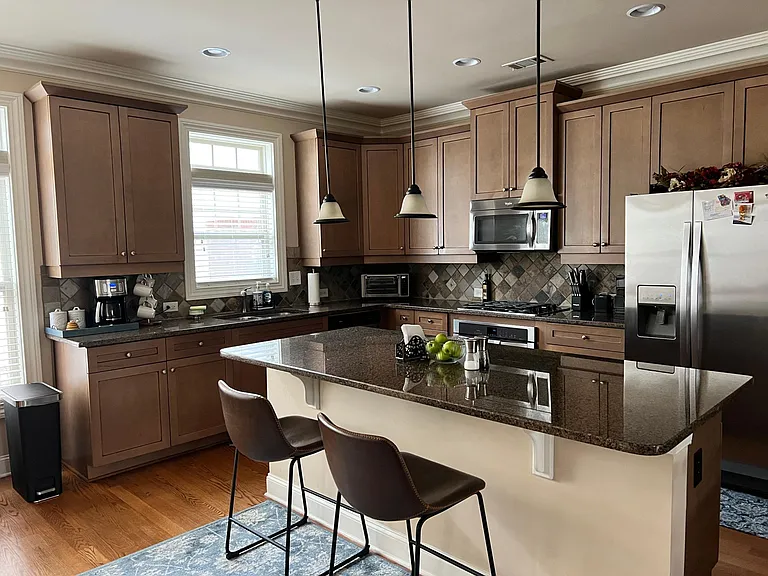 Open kitchen with large island