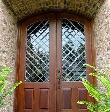 Lead glass double front door