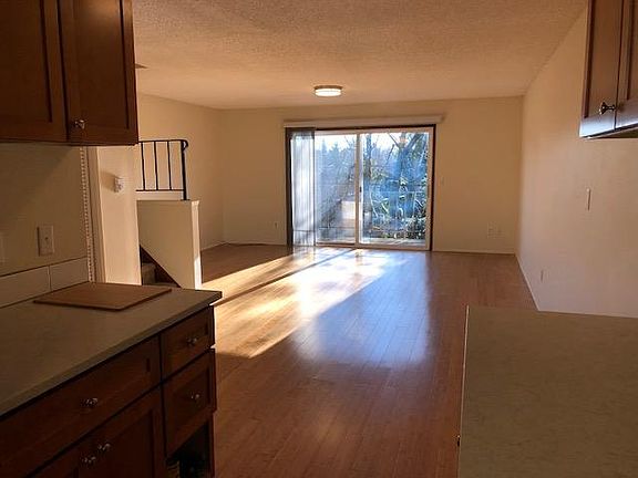 Spacious living room with bamboo floors