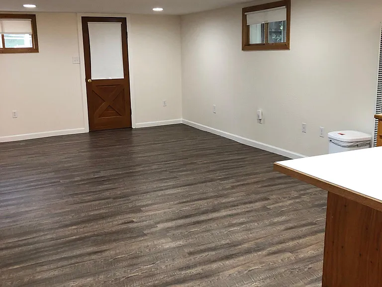 Large area for kitchen table and living area