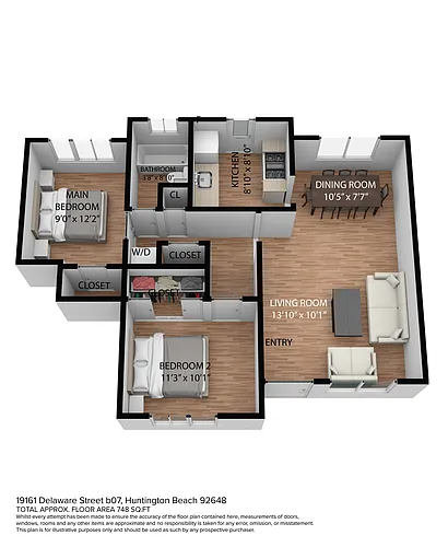 Floor plan 2 Bedrooms 1 Bathroom