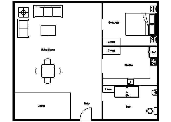 Floor plan 1x1 Basement
