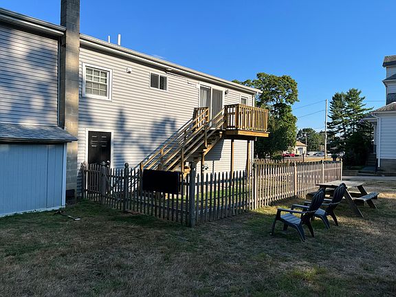 Fenced back area and deck