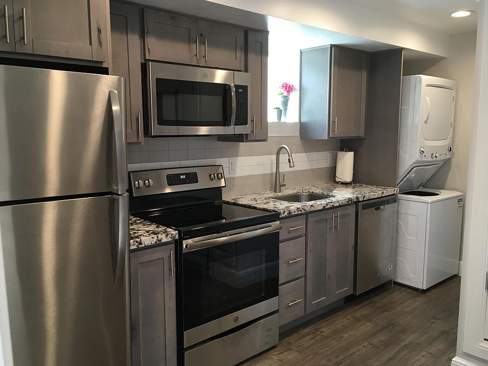 Stainless steel refrigerator and dishwasher. Built in microwave over oven/stove range. Garbage disposal. Stackable washer/ dryer.