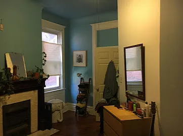 Bedroom 1, with decorative non-operable fireplace