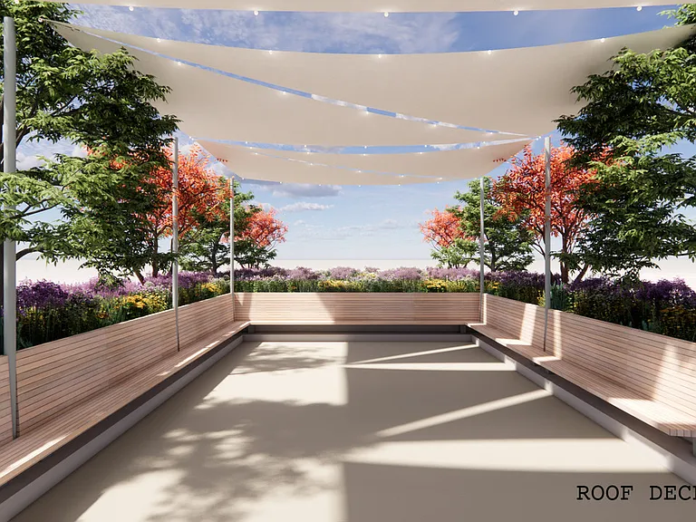 Rooftop Deck South View Rendering
