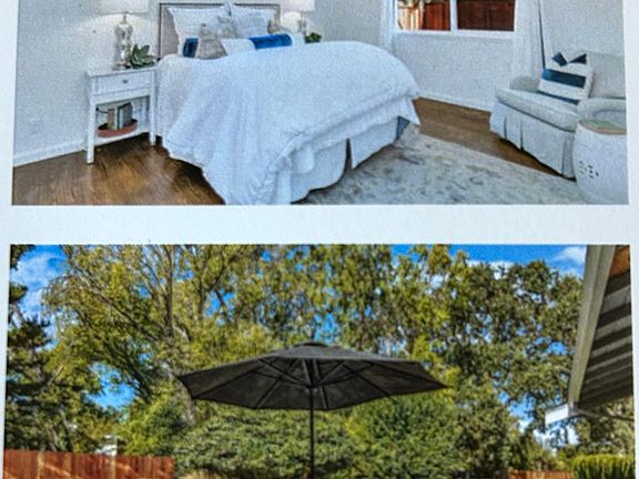 Bedroom, back patio