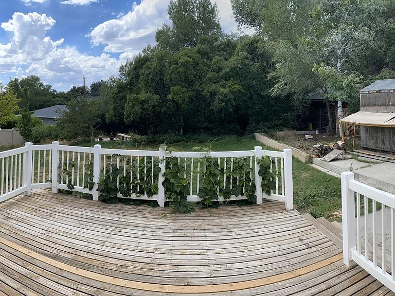Fully fenced backyard.