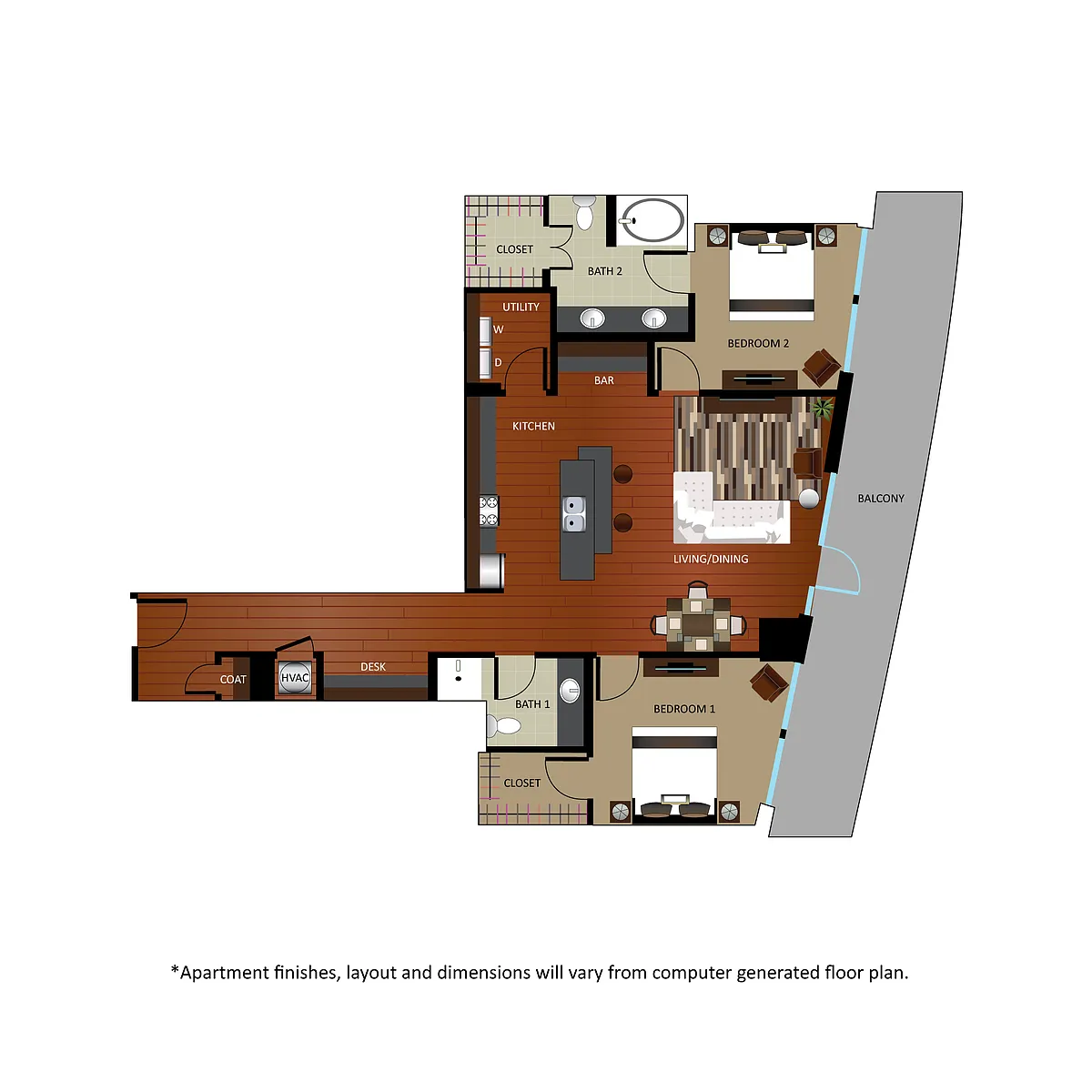 Floor plan B3 - Renovated