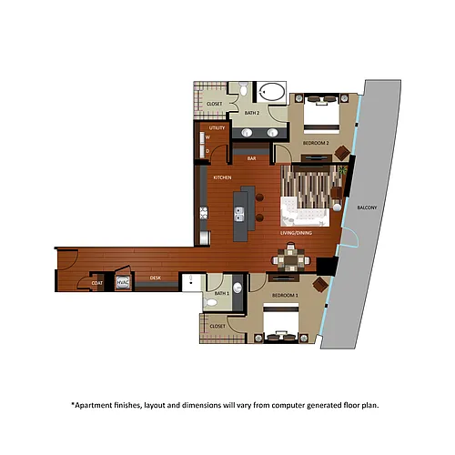 Floor plan B3 - Renovated