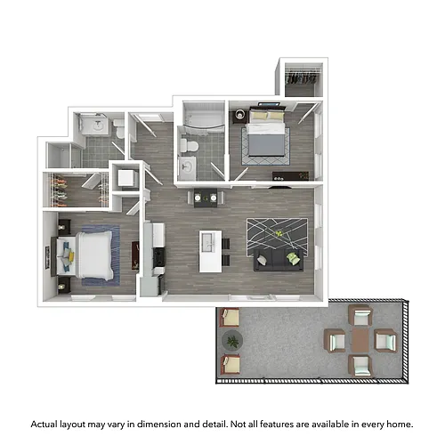 Floor plan 2x2 801 SF