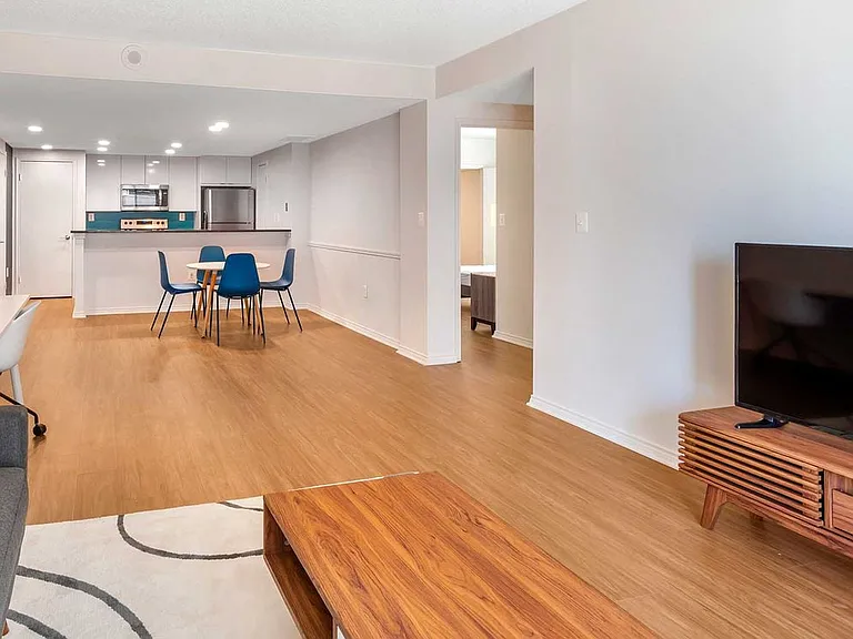 Furnished+ apartment homes include a dining set (Representative Image exact items and style of furnishings may vary)