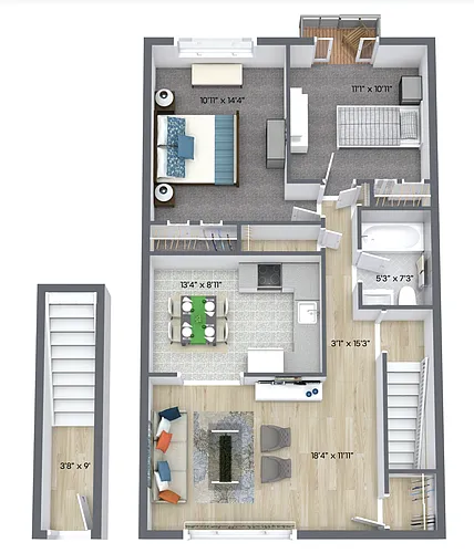 Floor plan Two Bedroom Classic