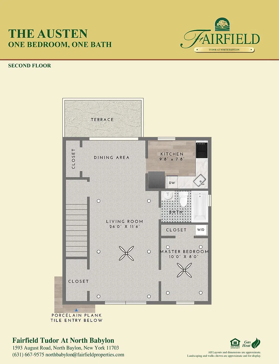 Floor plan AUSTEN - 1BR, 1BTH, UPPER