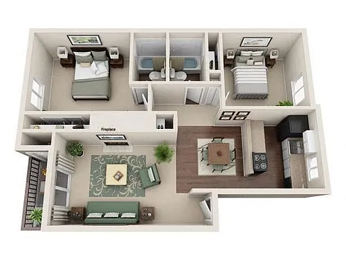 Floor plan Two Bedroom