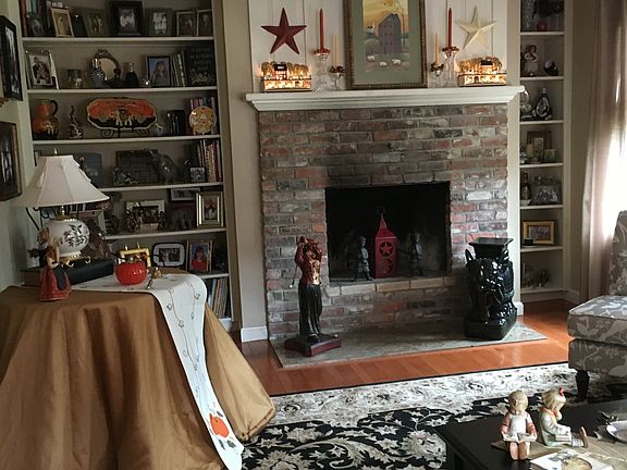 Living room with fireplace