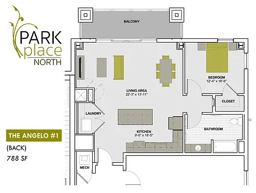 Floor plan Angelo 1 - Back