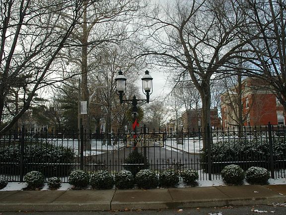 Gated cul de sac street.